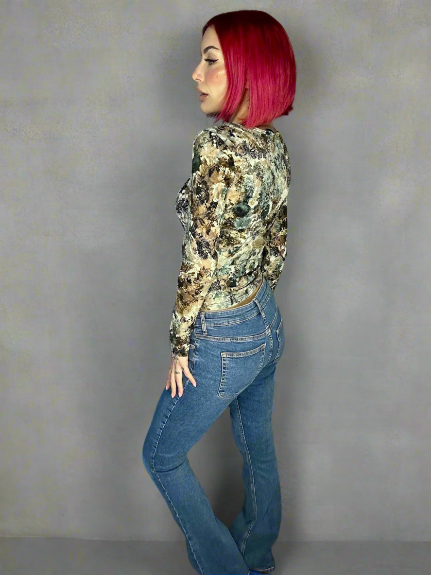 Long sleeve mesh top