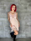 Pink satin slip dress