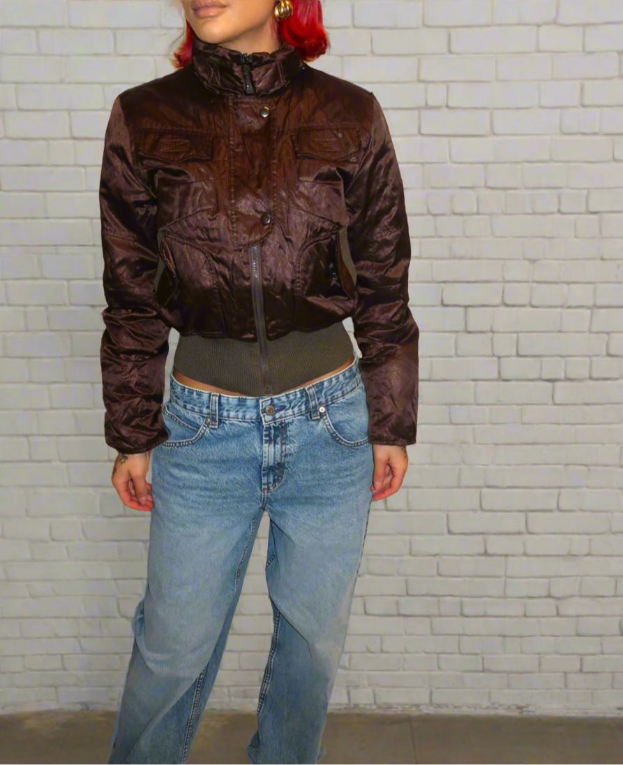 Brown bomber jacket