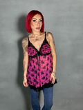 Pink and black babydoll camisole