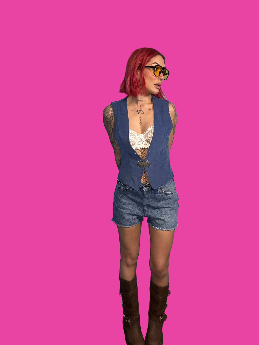 Blue western vest
