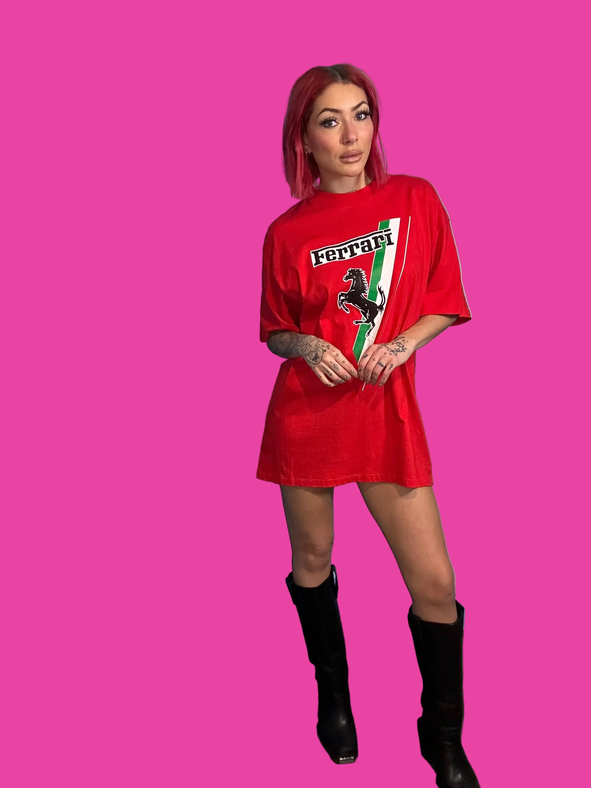 Red Ferrari oversized T shirt