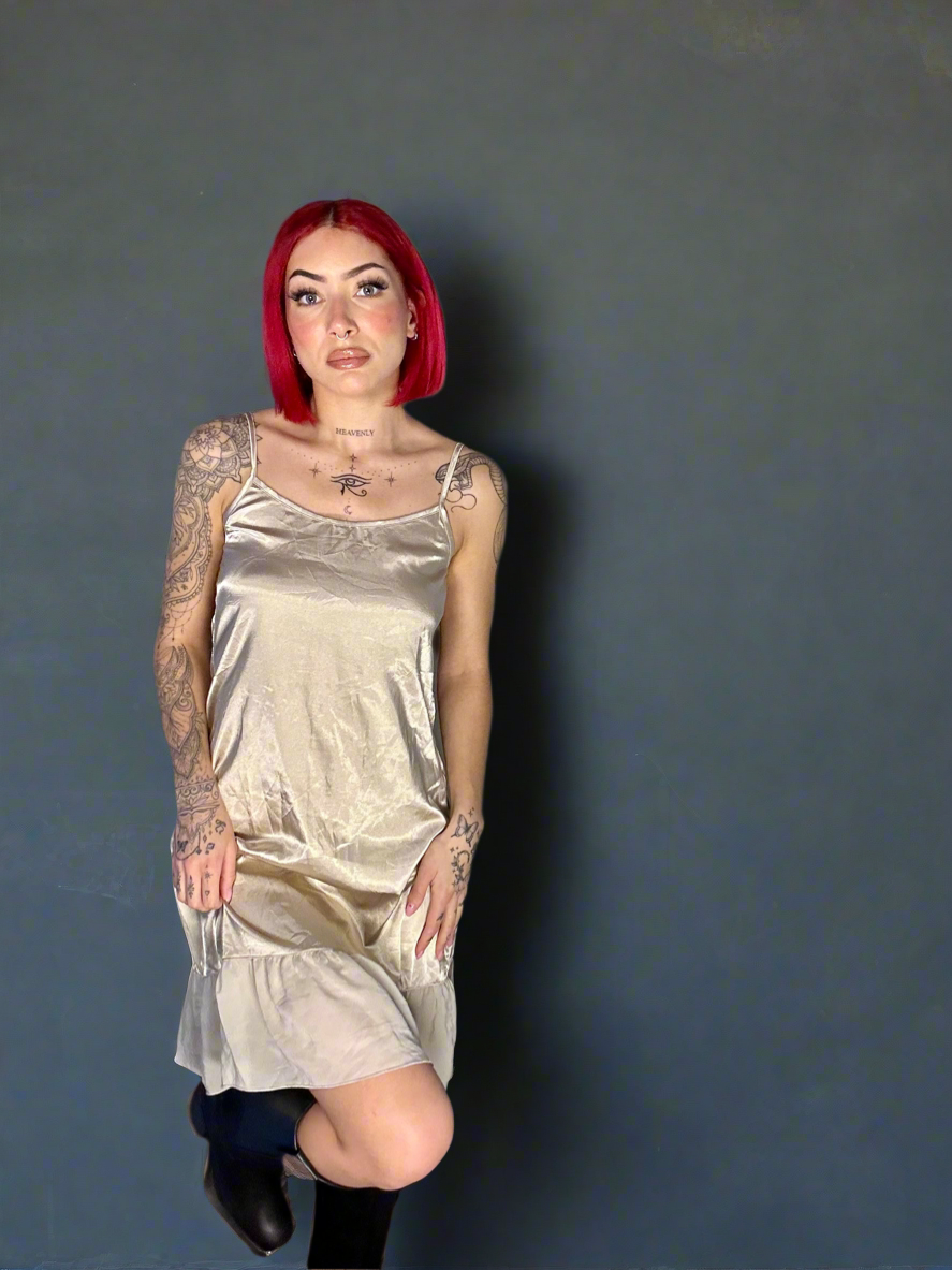 Champagne slip dress