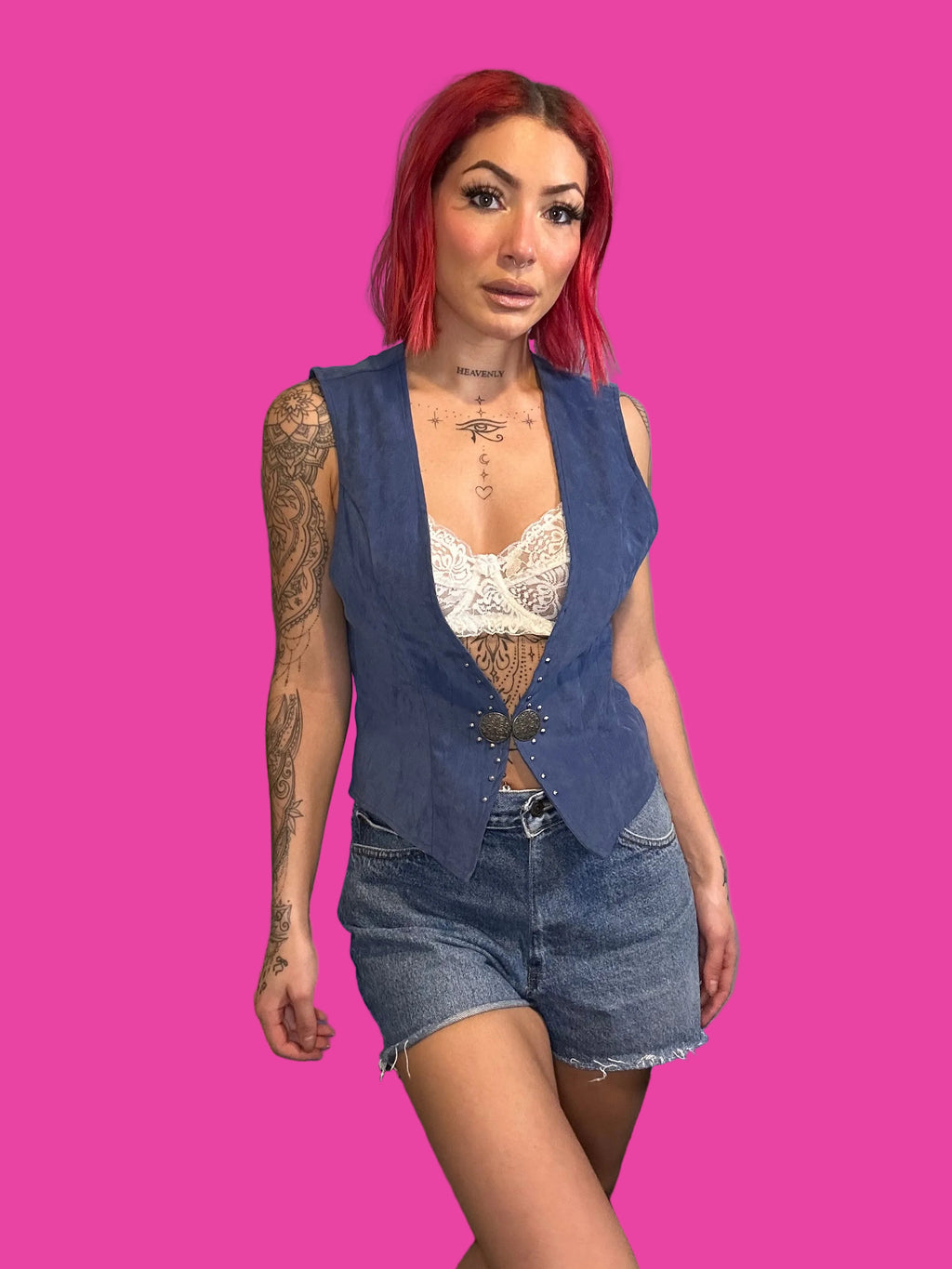 Blue western vest