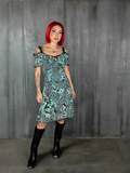 Teal animal print dress