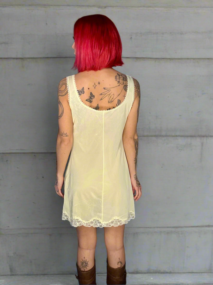 Butter yellow slip dress