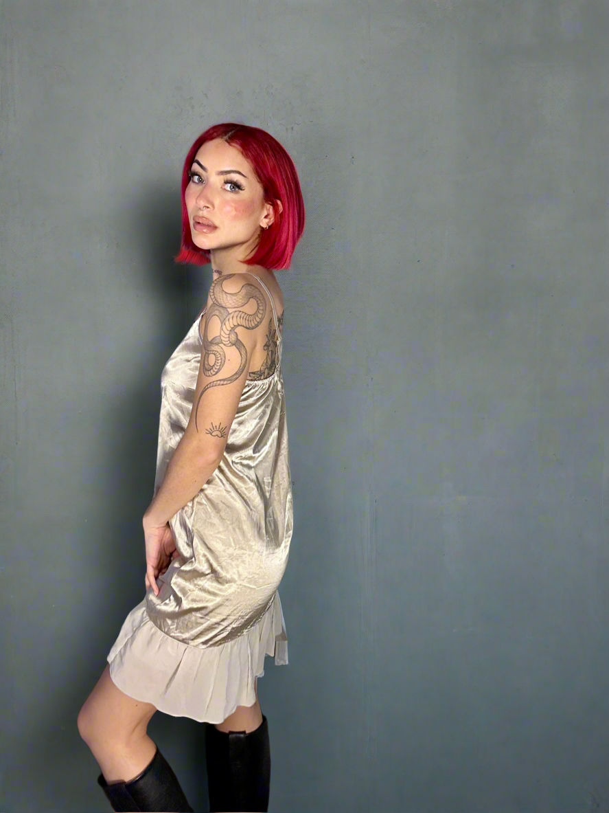 Champagne slip dress