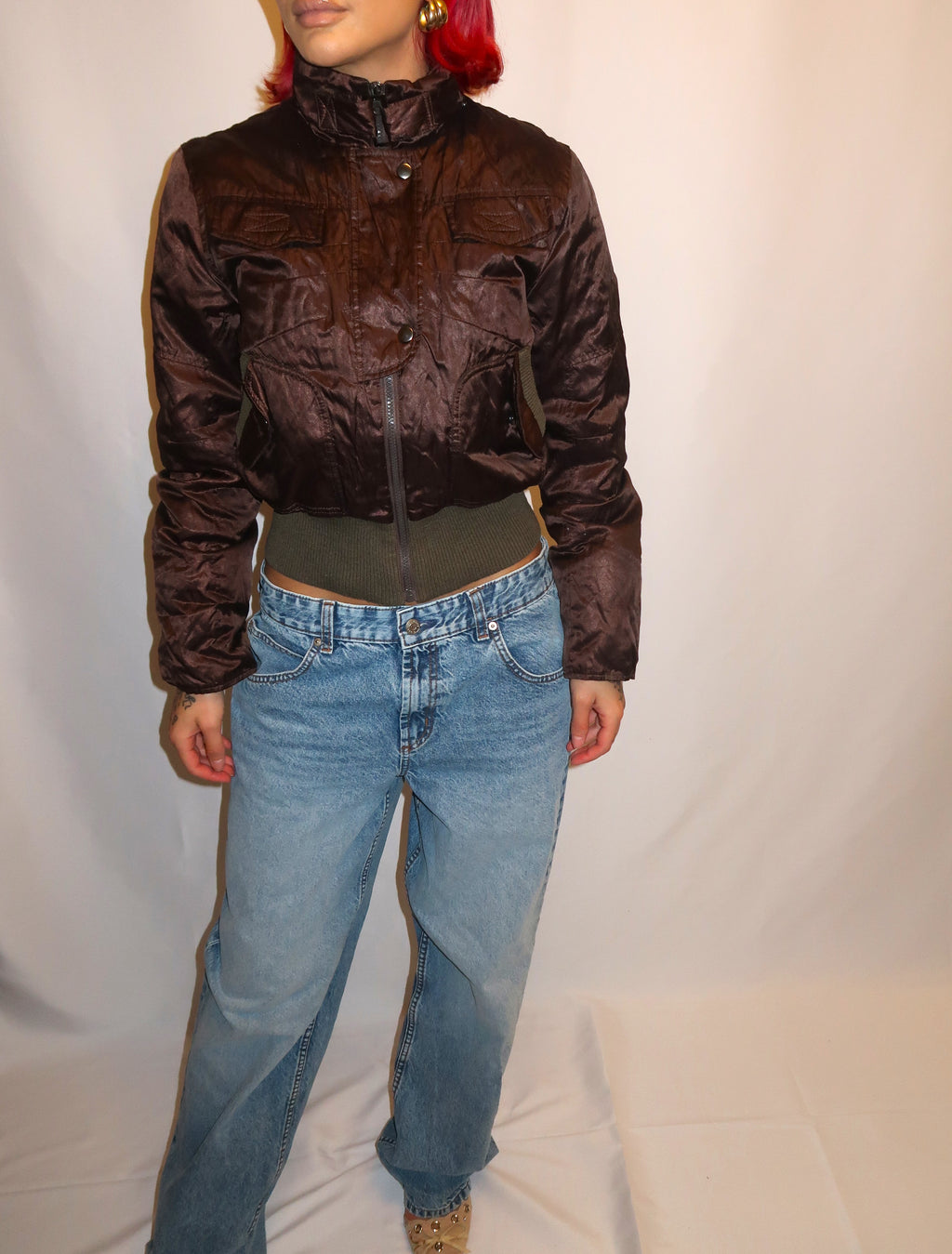 Brown bomber jacket