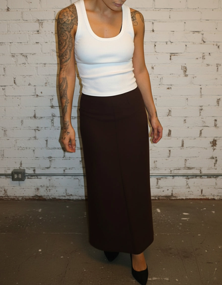 Brown A line maxi skirt