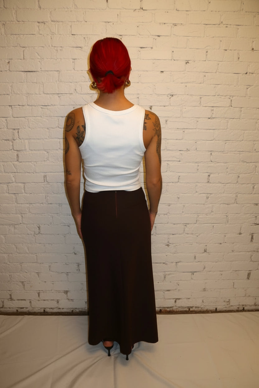Brown A line maxi skirt
